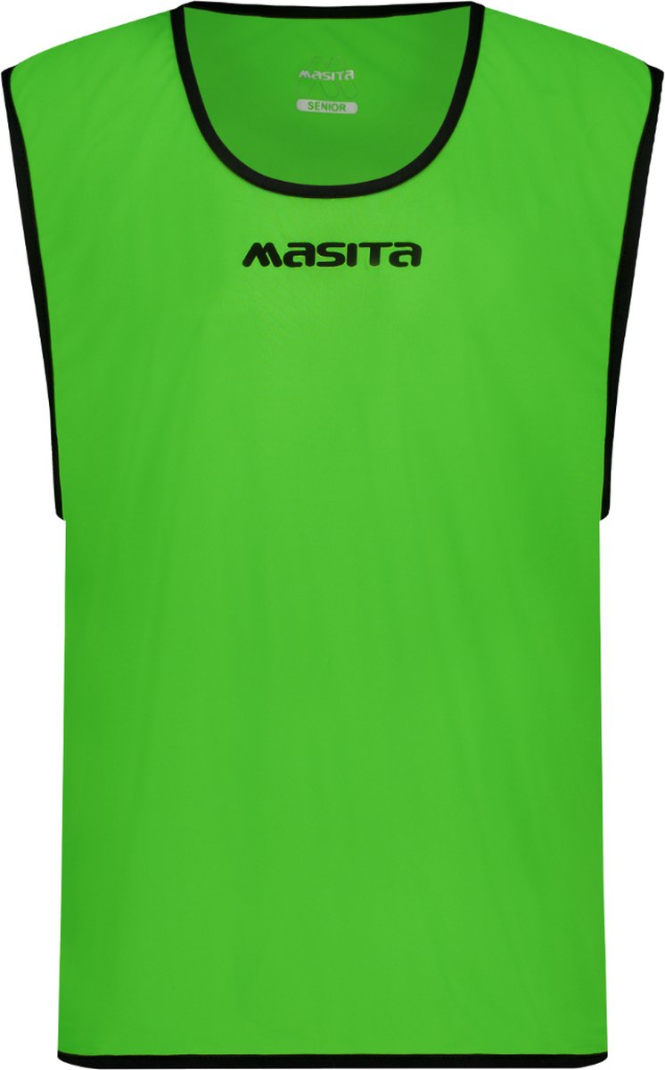 Masita | Hesjes Voetbal Heren Dames - Trainingshesjes Junior Senior Mini - Overgooier Trainingen - 3 maten - 100% polyester - NEON GREEN - L