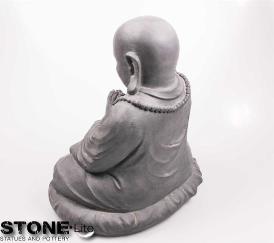 Boeddha dikbuik middel h35 cm Stone-LitestonE'lite