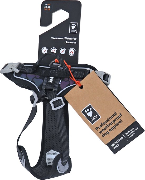 Hurtta Weekend Warrior harness zwart, 4045 cm.