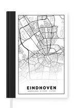 Notitieboek - Schrijfboek - Kaart - Eindhoven - Zwart - Wit - Notitieboekje klein - A5 formaat - Schrijfblok