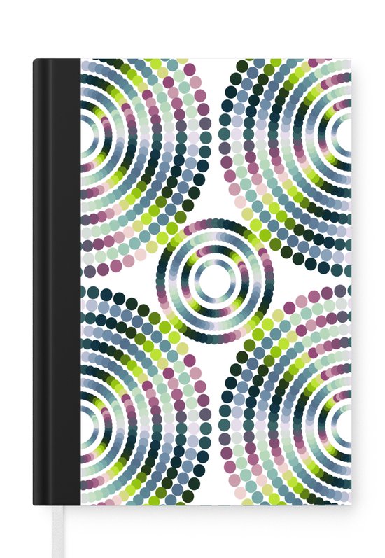 NOTIQUE Notitieboek gestippeld met elastiek 13x21cm ca. A5, designer hardcover notebook stippen, notitieblok, notitieboek, dagboek voor volwassenen