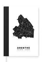 Notitieboek - Schrijfboek - Drenthe - Wegenkaart Nederland - Wit - Notitieboekje klein - A5 formaat - Schrijfblok