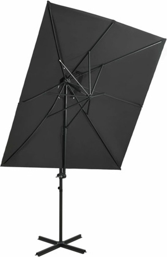 vidaXL Parasol flottant avec double toit 250x250 cm Anthracite - Parasol flottant - Parasols flottants - Parasol - Parasols