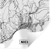 Stickers Stickers muraux - France - Carte - Carte - Nice - Plan de la ville - 100x100 cm - Feuille adhésive XXL