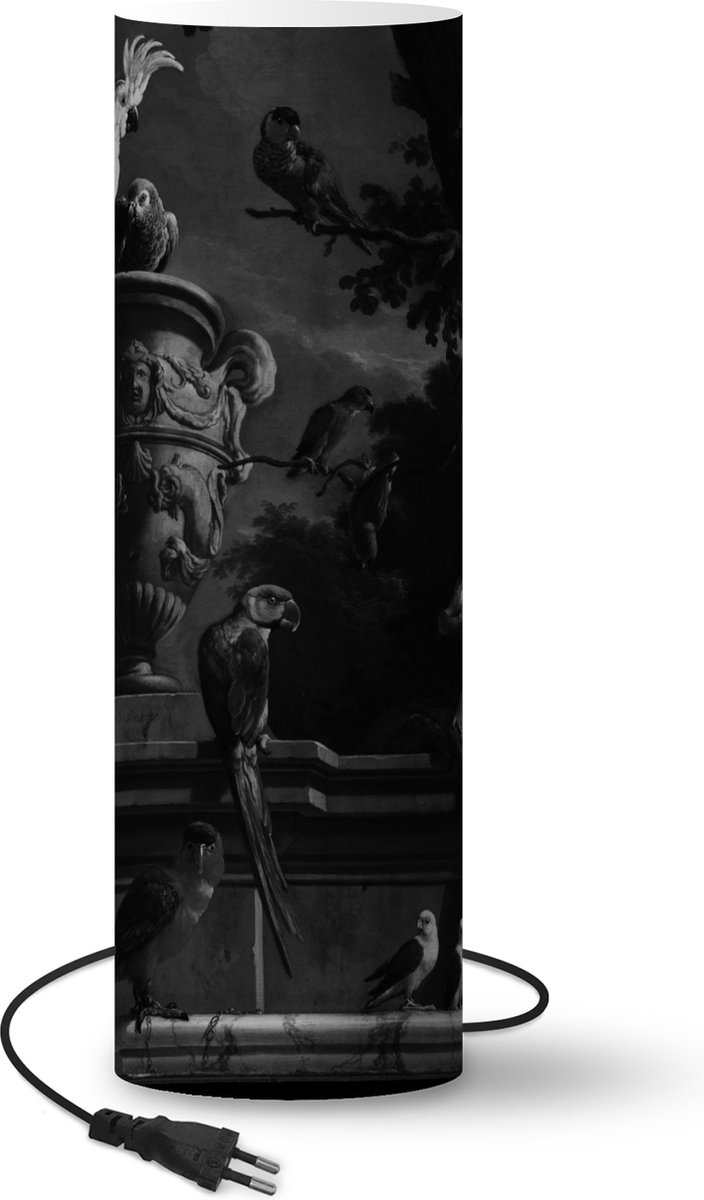 Lamp - Nachtlampje - Tafellamp slaapkamer - De menagerie - Melchior d'Hondecoeter - 70 cm hoog - Ø22.3 cm - Inclusief LED lamp