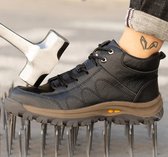 Werkschoenen - 43 - SB - AX Fashion - Lederen Veiligheidsschoenen - Schoenen voor werk - Werkende laarzen - Beschermende schoenen - Anti ippact - Onmenkijable Sole - Anti slip - Beschermende neus - Beschermende zool