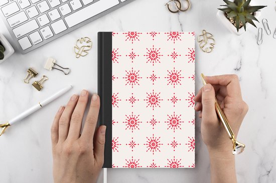 Carnet - Cahier - Étoiles - Rouge - Hiver - Noël - Motifs - Carnet - Format A5 - Bloc-notes - Noël - Cadeau - Cadeau de Noël pour hommes, femmes et enfants