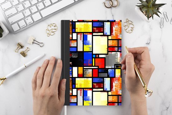 Carnet - Carnet d'écriture - Arc-en-ciel - Mondrian - Patrons - Carnet - Format A5 - Bloc-notes