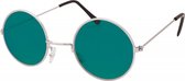 Hippie Flower Power Sixties thema verkleed bril met groene ronde glazen