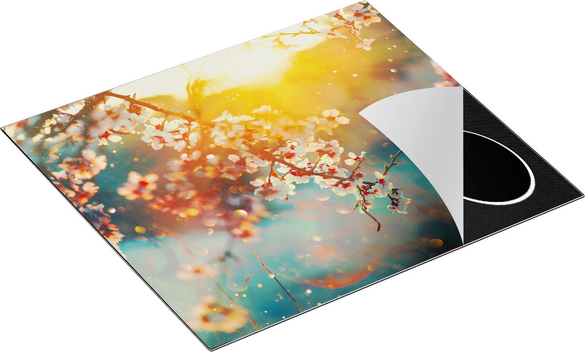 Chefcare Inductie Beschermer Bloesemboom tijdens Zonsondergang - Bloem - 60x52 cm - Afdekplaat Inductie - Kookplaat Beschermer - Inductie Mat