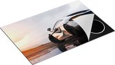 Chefcare Inductie Beschermer Zilveren Sportwagen Auto bij Zonsondergang - 80x52 cm - Afdekplaat Inductie - Kookplaat Beschermer - Inductie Mat