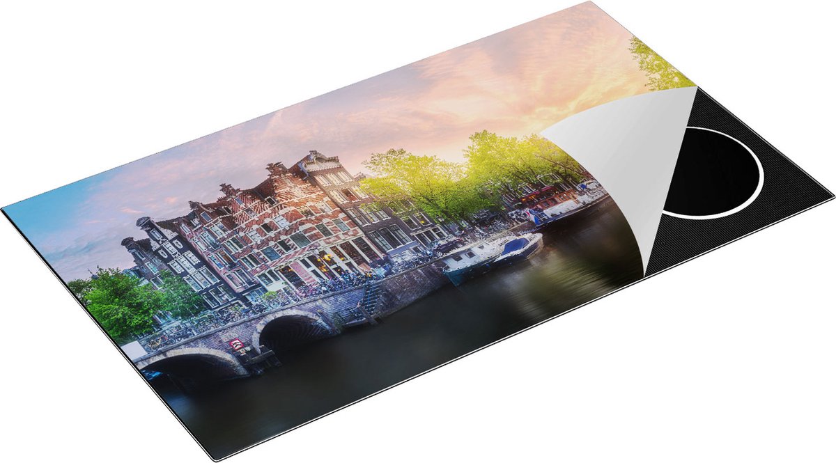 Chefcare Inductie Beschermer Amsterdamse Grachten - 91,6x52,7 cm - Afdekplaat Inductie - Kookplaat Beschermer - Inductie Mat