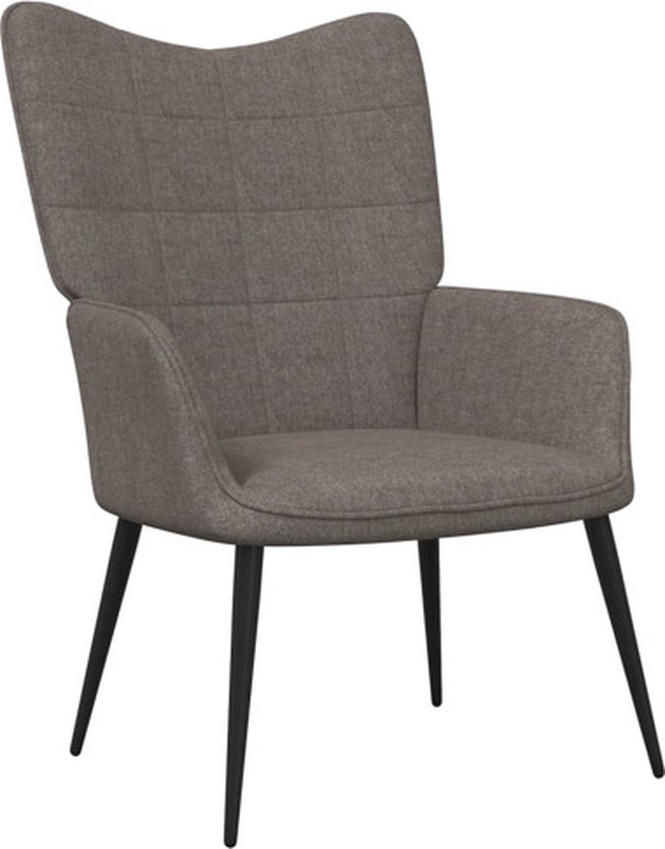 vidaXL Relaxstoel - stof - taupe