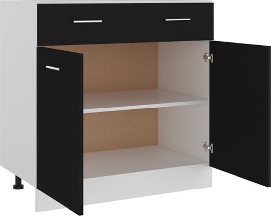 vidaXL Wastafelonderkast Lyon 80x46x81,5 cm bewerkt hout betongrijs