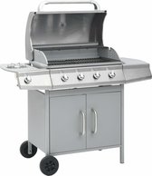 Bol.com vidaXL Gasbarbecue 4+1 kookzone roestvrij staal zilverkleurig aanbieding