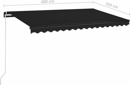 vidaXL Auvent extensible manuellement avec LED 400 x 350 cm Couleur anthracite