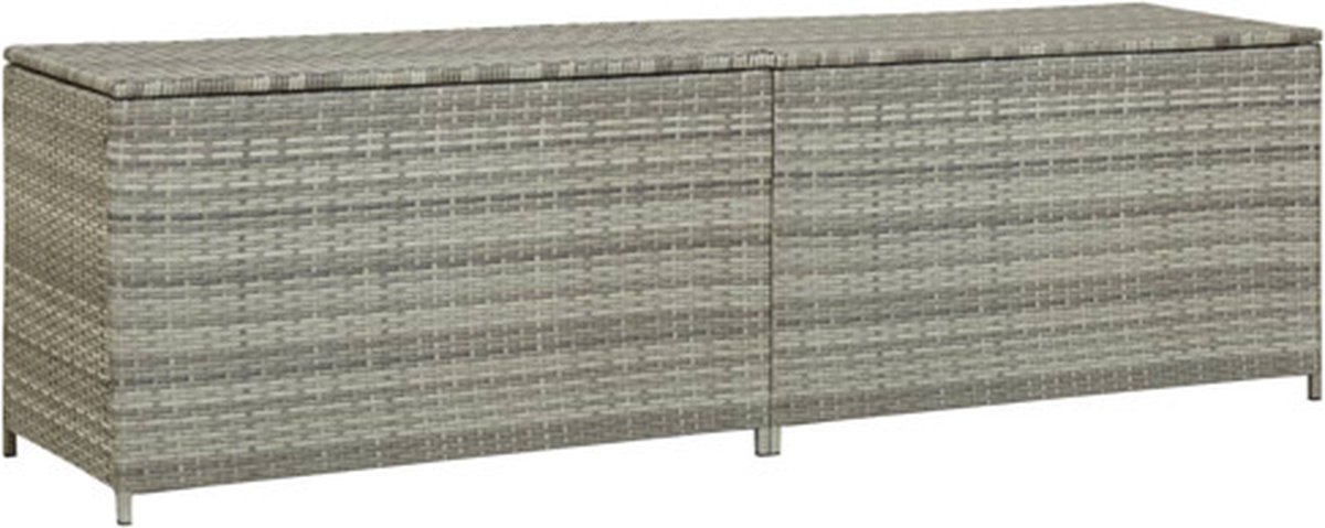 vidaXL - Tuinbox - 200x50x60 - cm - poly - rattan - grijs