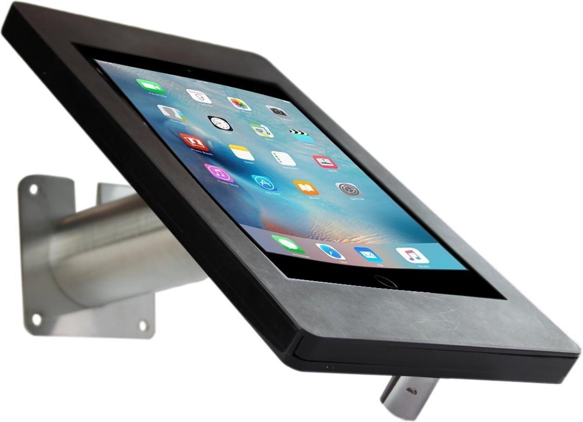 Tablet wandhouder Fino M voor tablets tussen 9 en 11 inch zwart/RVS