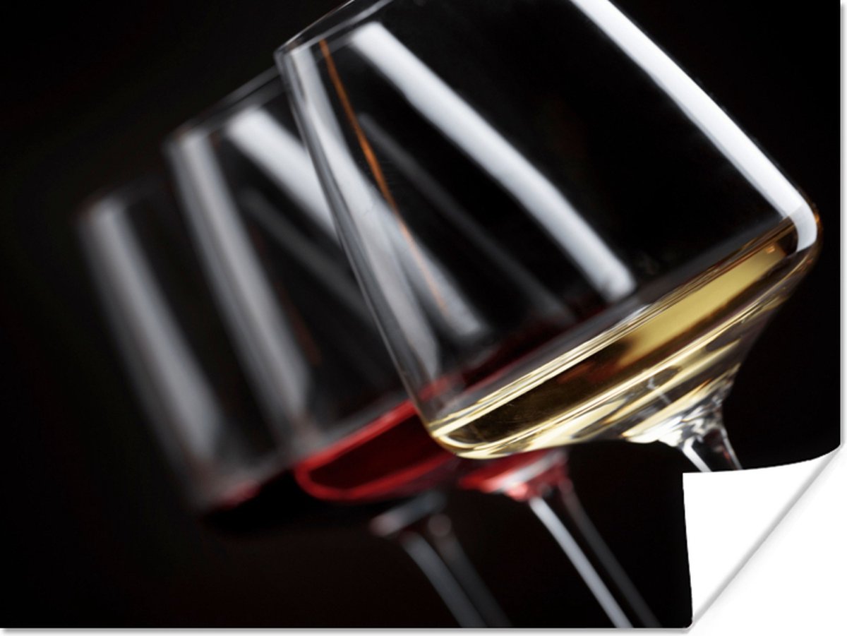 Poster Wijnglas - Wijn - Alcohol - 40x30 cm