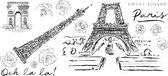 Roommates Muursticker Eiffel Tower Vinyl Zwart 15-delig