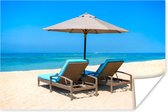 Poster Chaise de plage - Parasol - Été - Mer - 180x120 cm XXL