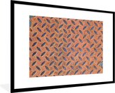 Fotolijst incl. Poster - Diamantplaat - Retro - Roest - 90x60 cm - Posterlijst