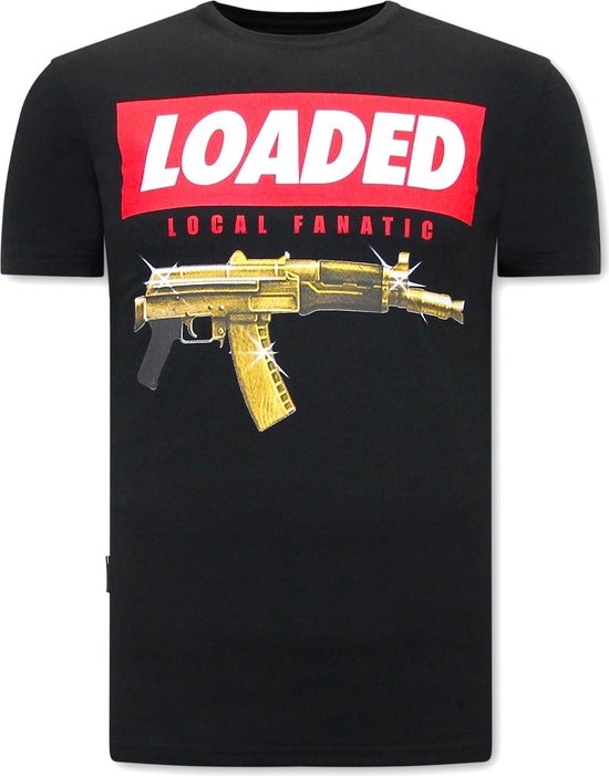 Sta in plaats daarvan op kruising Mount Bank Stoere T shirts Heren - Loaded Gun - Zwart | bol.com