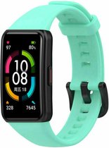 Siliconen Smartwatch bandje - Geschikt voor Honor Band 6 siliconen bandje - aqua - Strap-it Horlogeband / Polsband / Armband