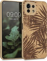 kwmobile hoes geschikt voor Xiaomi 11 Lite (5G) NE / Mi 11 Lite (5G) - Flexibel telefoonhoesje van kurk en TPU - Jungle design