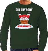 Grote maten Fun Kerstsweater / Kerst trui Did anybody hear my fart groen voor heren - Kerstkleding / Christmas outfit XXXL