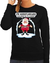 Foute Kersttrui / sweater - de kerstliedjes zijn weer om te janken - Haat aan kerstmuziek / kerstliedjes - zwart - dames - kerstkleding / kerst outfit XS