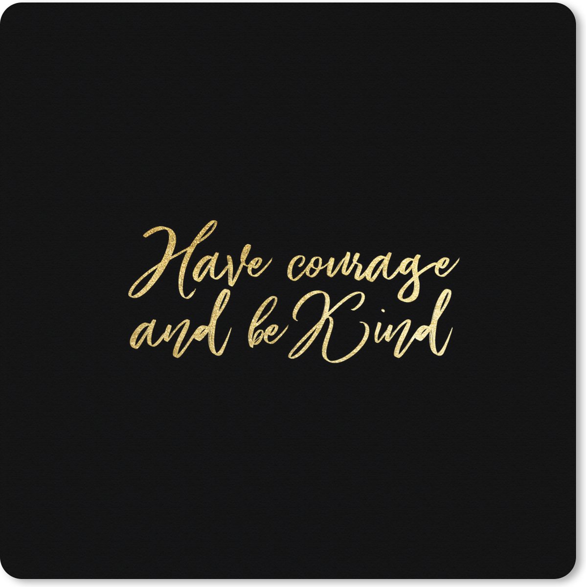 Muismat XXL 60x60 cm - Bureau onderlegger - Bureau mat Quotes - Zefvertrouwen - Goud - Zwart - Bureaumat - Gaming mousepad xl - Bureaulegger groot - Computer deskmat