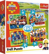 Trefl Brandweerman Sam 4-in-1 puzzel - 12/15/20/24 stukje
