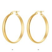 Boucles d' Boucles d'oreilles Twice As Nice en acier inoxydable doré, créoles, 35 mm