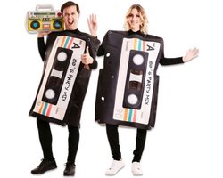 Witbaard Verkleedkostuum Cassettebandje Polyester Zwart Mt M/l