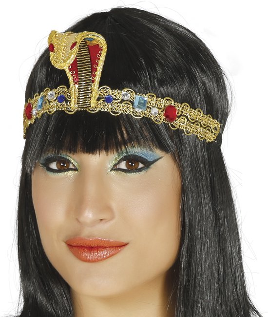 Fiestas Guirca Verkleed haarband Cleopatra - goud - Egypte thema party - Carnaval diadeem