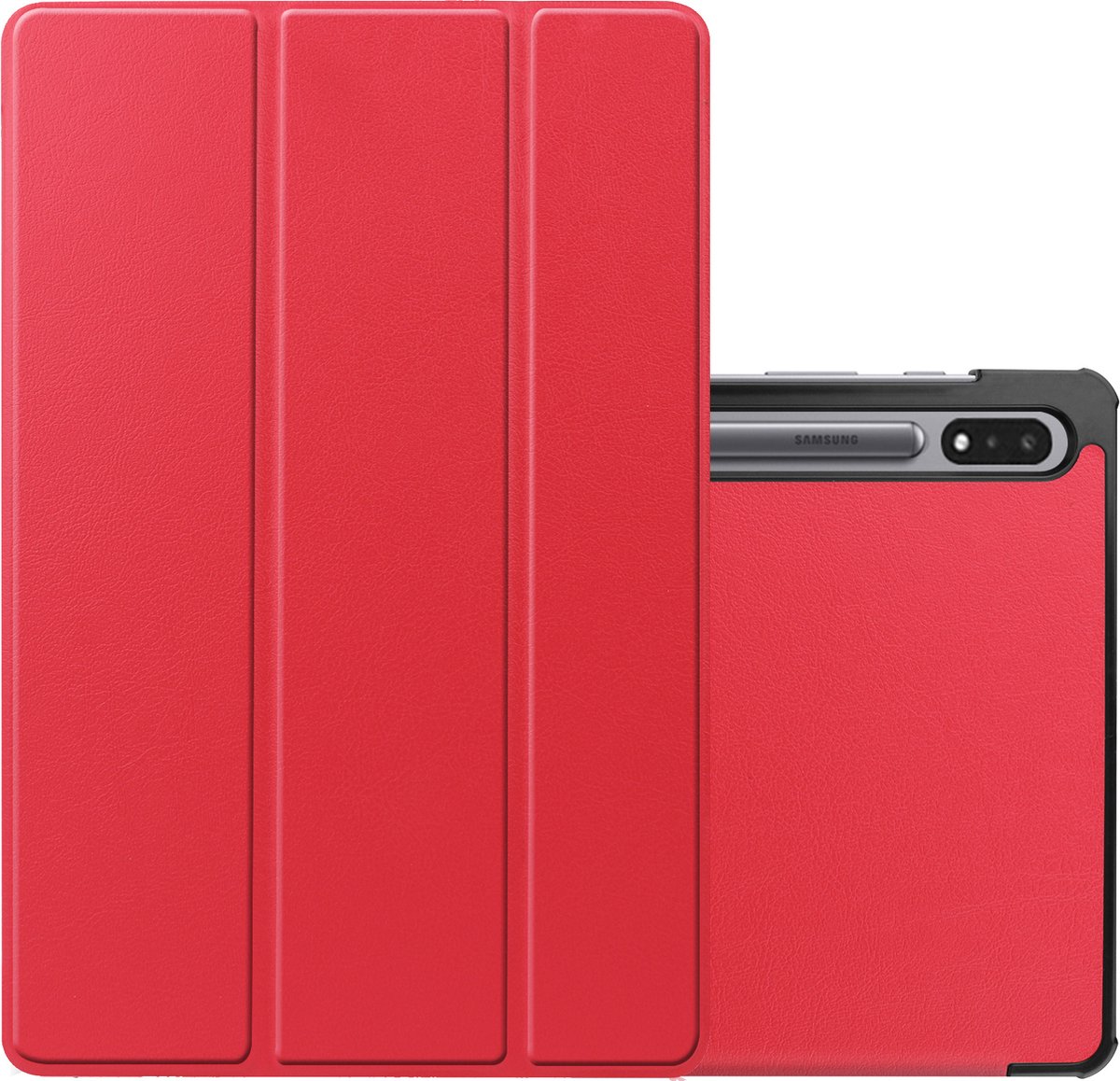 Hoesje Geschikt voor Samsung Galaxy Tab S8 Plus Hoesje Case Hard Cover Hoes Book Case - rode