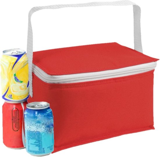 Kleine koeltas voor lunch rood met 2 stuks flexibele koelelementen 3.5 liter van Klein — afbeelding 2