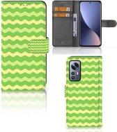 Telefoonhoesje Xiaomi 12 | 12X Book Case Waves Green
