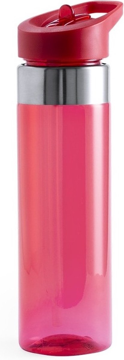 Rode drinkfles/waterfles RVS 650 ml - Drinkflessen