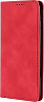 Mobigear Telefoonhoesje geschikt voor OnePlus Nord CE 2 Lite 5G Hoesje | Mobigear Retro Slim Bookcase Portemonnee | Pasjeshouder voor 3 Pasjes | Telefoonhoesje voor Pinpas / OV Kaart / Rijbewijs - Rood