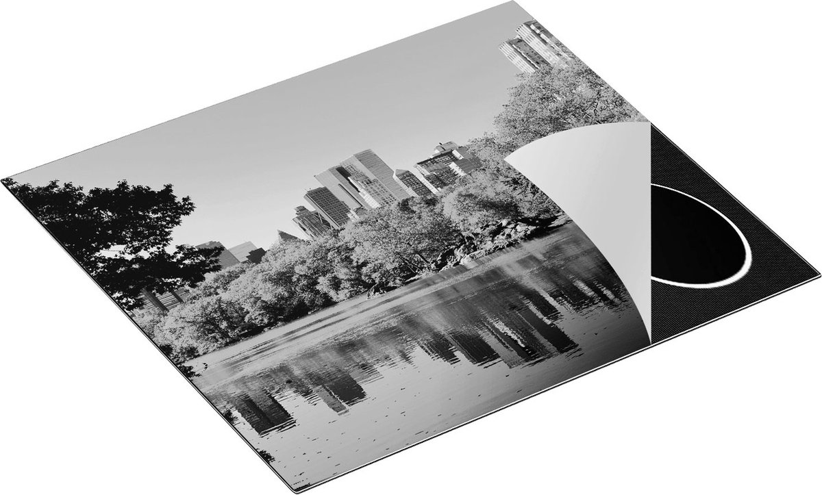 Chefcare Inductie Beschermer Central Park in New York tijdens de Herfst - Zwart Wit - 59x51 cm - Afdekplaat Inductie - Kookplaat Beschermer - Inductie Mat