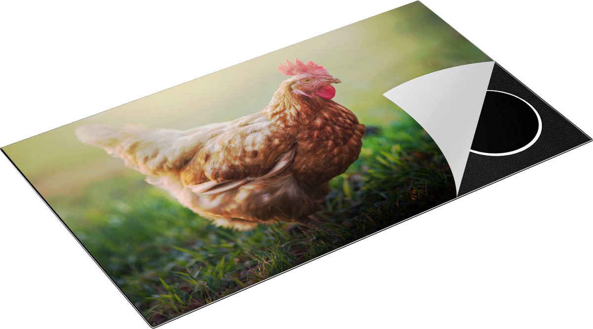 Chefcare Inductie Beschermer Kip in het Gras - 90x50 cm - Afdekplaat Inductie - Kookplaat Beschermer - Inductie Mat