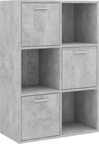vidaXL - Opbergkast - 60x29,5x90 - cm - bewerkt - hout - betongrijs
