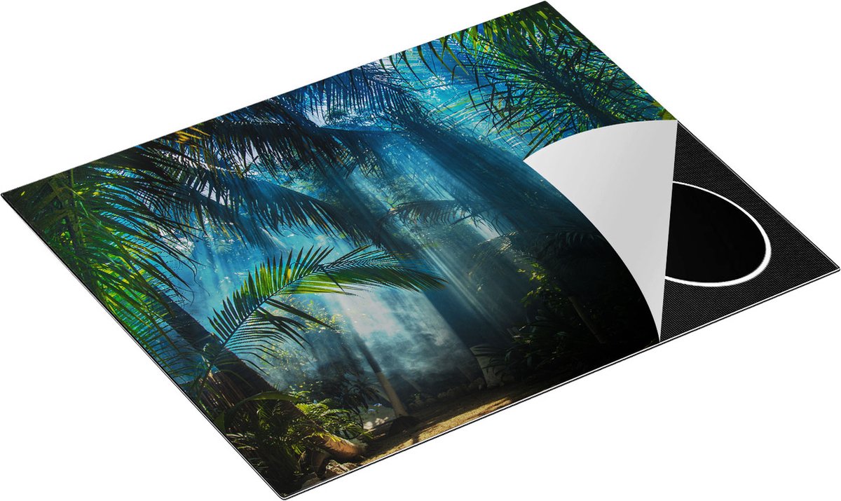 Chefcare Inductie Beschermer Dichtbegroeide Jungle met Zonnestralen - 65x55 cm - Afdekplaat Inductie - Kookplaat Beschermer - Inductie Mat