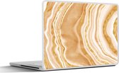 Laptop sticker - 15.6 inch - Agaat steen - Goud - Edelstenen - Luxe - 36x27,5cm - Laptopstickers - Laptop skin - Cover