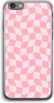 Case Company® - Hoesje geschikt voor iPhone 6 PLUS / 6S PLUS hoesje - Grid Roos - Soft Cover Telefoonhoesje - Bescherming aan alle Kanten en Schermrand