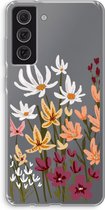 Case Company® - Hoesje geschikt voor Samsung Galaxy S21 FE hoesje - Painted wildflowers - Soft Cover Telefoonhoesje - Bescherming aan alle Kanten en Schermrand