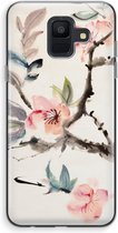 Case Company® - Hoesje geschikt voor Samsung Galaxy A6 (2018) hoesje - Japanse bloemen - Soft Cover Telefoonhoesje - Bescherming aan alle Kanten en Schermrand