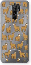 Case Company® - Hoesje geschikt voor Xiaomi Redmi 9 hoesje - Alpacas - Soft Cover Telefoonhoesje - Bescherming aan alle Kanten en Schermrand